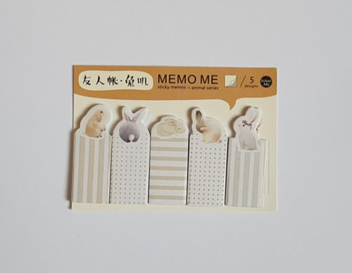 Set de Marque-pages Adhésifs Lapins Blanc